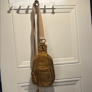 Free People suede Tan Crossbody Hudson sling Bag